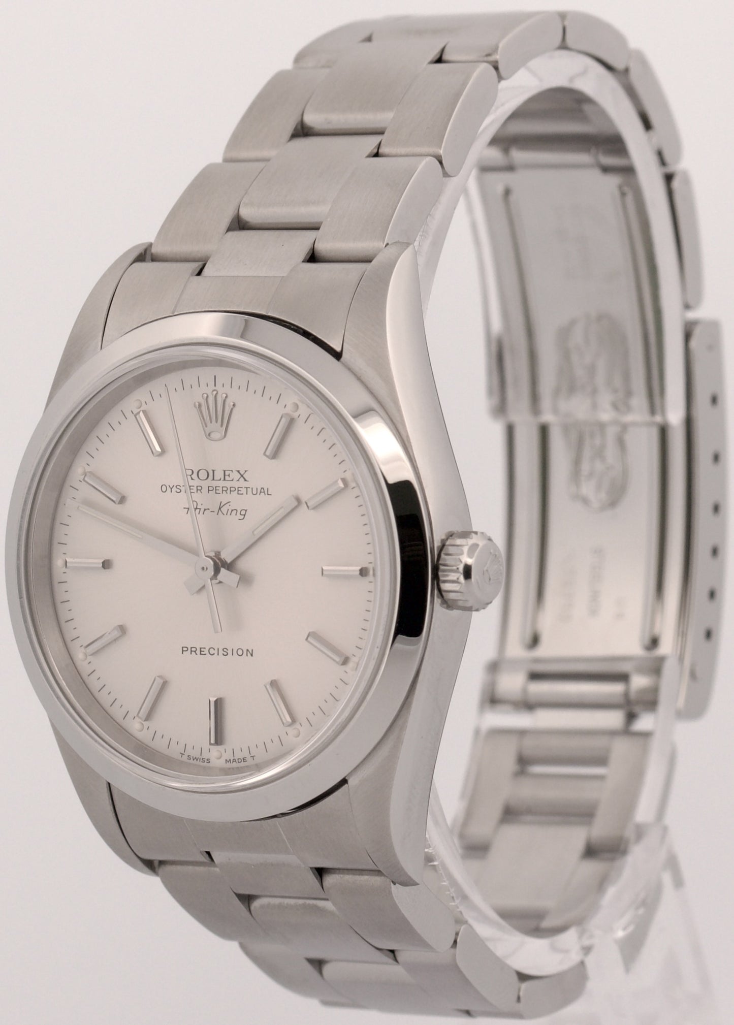 1997 Rolex Oyster Perpetual Air-King SILVER Smooth Steel OYSTER 34mm 14000 Watch