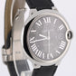 Cartier Ballon Bleu Steel Black Roman Numeral Guilloche 42mm 3765 Watch BOX