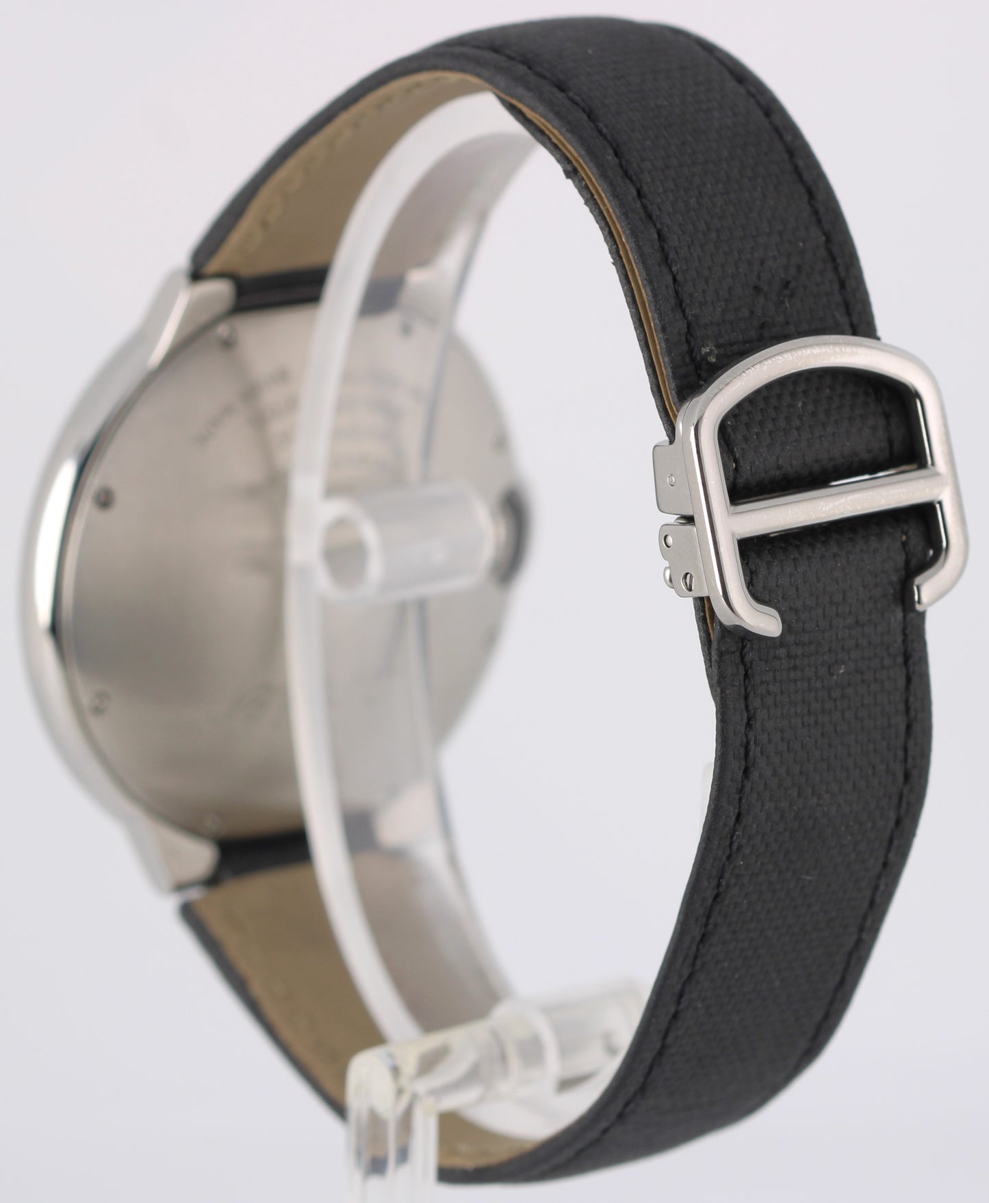 Cartier Ballon Bleu Steel Black Roman Numeral Guilloche 42mm 3765 Watch BOX