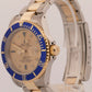 Rolex Submariner Date 40mm CHAMPAGNE DIAMOND Blue 18K Yellow Gold Steel 16613