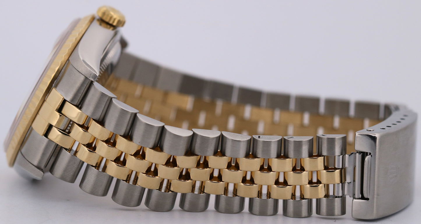 Rolex DateJust 36mm FACTORY CHAMPAGNE DIAMOND 18K Gold JUBILEE Steel 16233 Watch