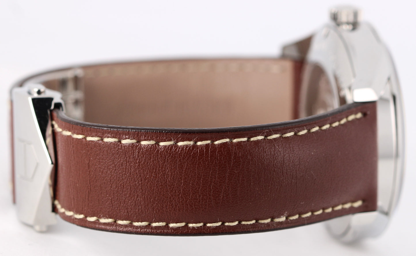 Tag Heuer Carrera Date Calibre 5 Steel Silver 38mm WV211A-2 Brown Leather Watch