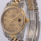 Rolex DateJust 36mm  CHAMPAGNE DIAMOND 18K Yellow Gold JUBILEE Steel 16233 Watch