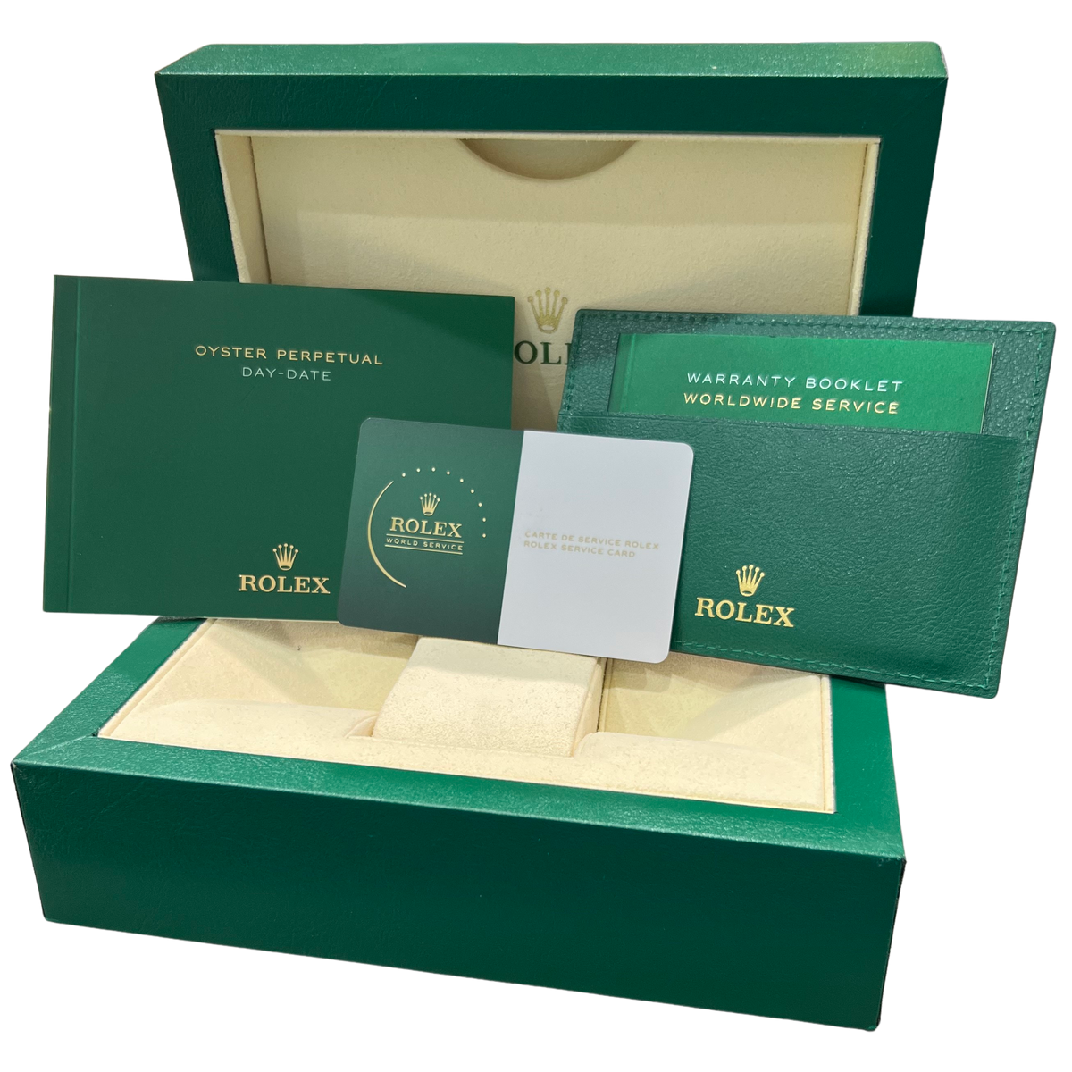 Rolex Day-Date 40 President 228235 Olive 18K Rose Gold 40mm Watch Box Papers