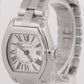 MINT Ladies Cartier Roadster SILVER Roman 2675 31mm Quartz Stainless Steel Watch