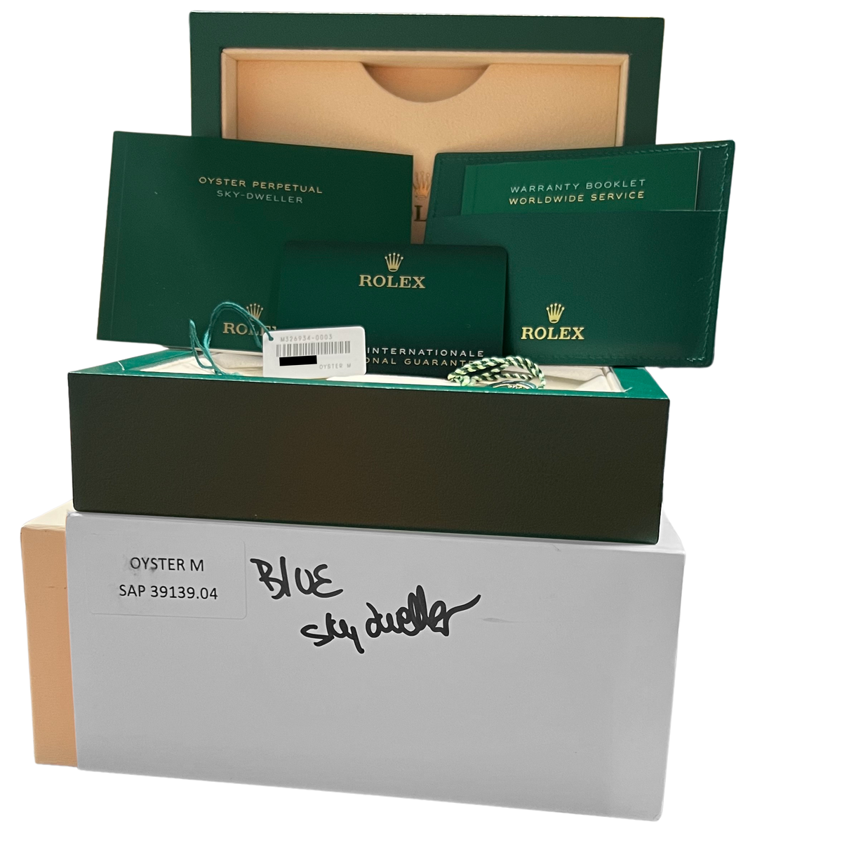 NOS 2023 Rolex Sky-Dweller 326934 Blue Steel Fluted 42mm Watch Box Papers