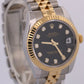 PAPERS Rolex DateJust FACTORY BLACK DIAMOND 18K Steel JUBILEE 31mm 178273 BOX