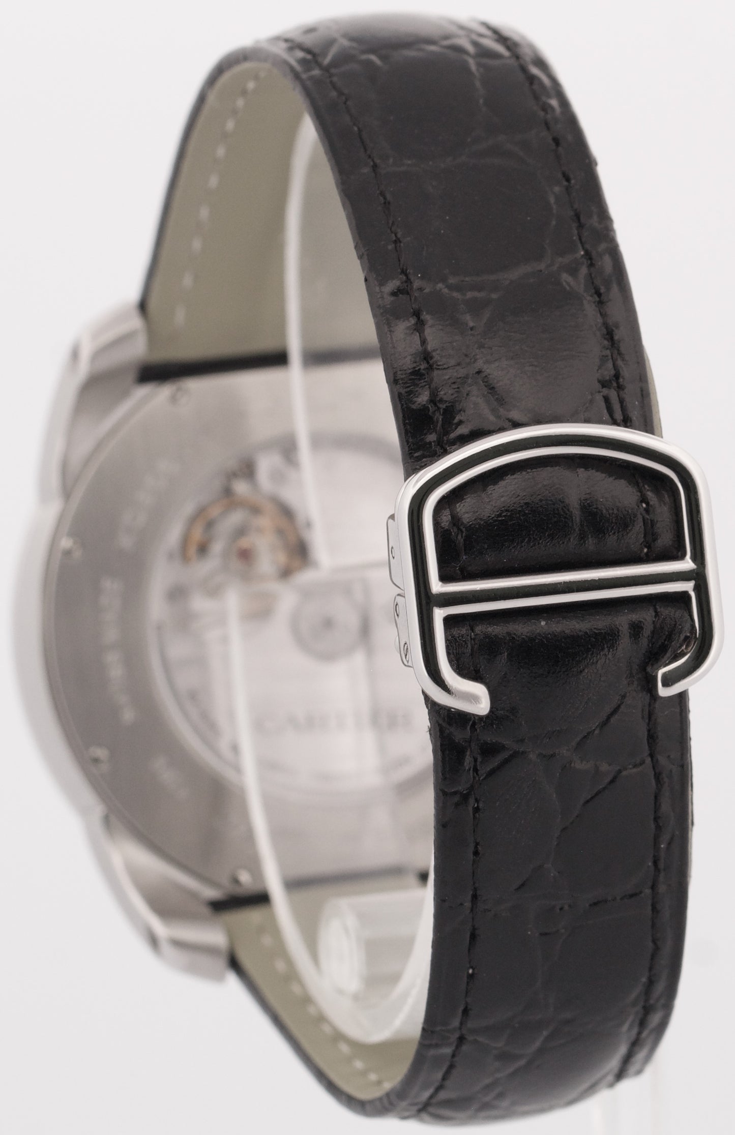 MINT Cartier Calibre SILVER ROMAN Stainless Leather 42mm 3299 / W7100013 Watch