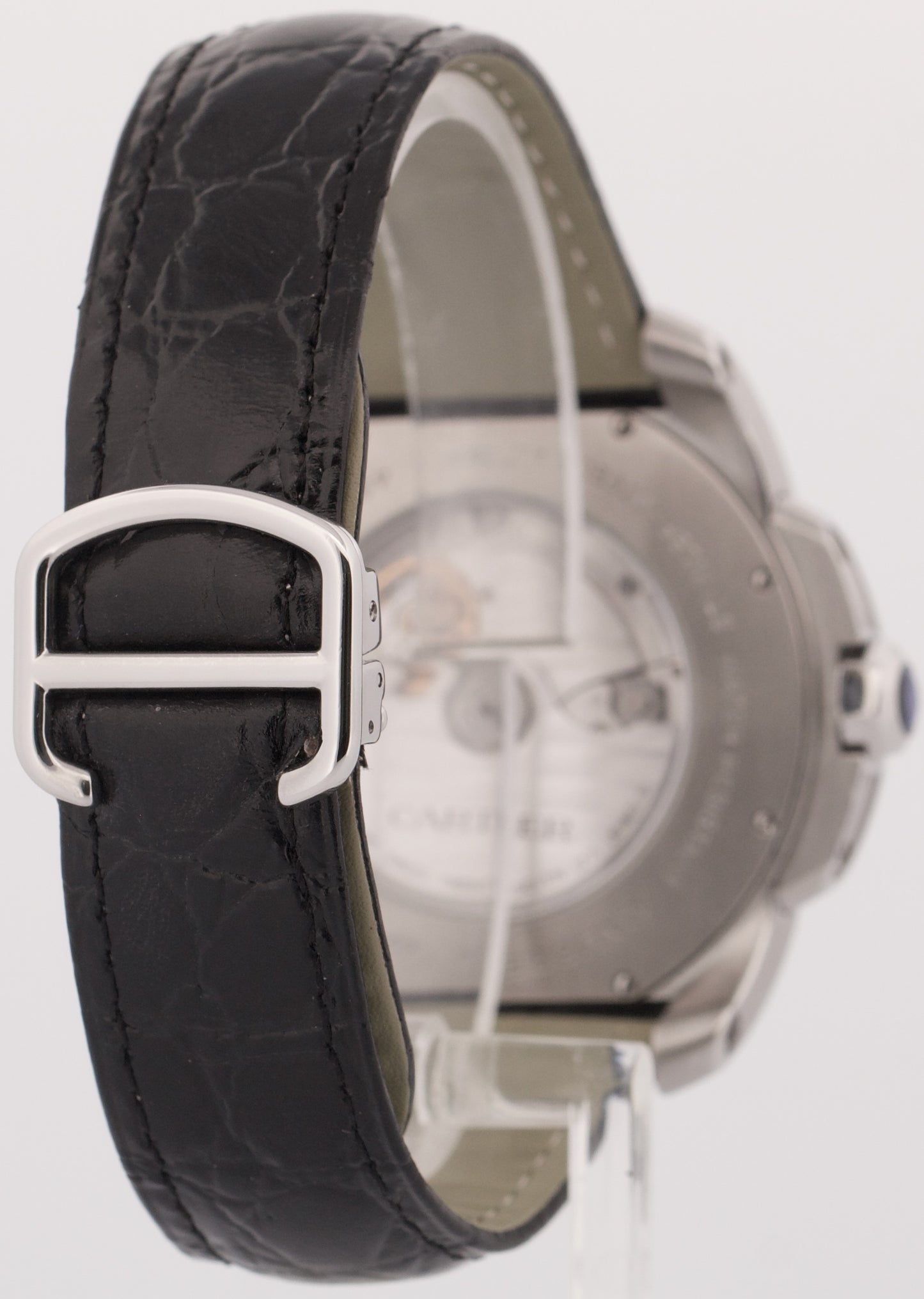 MINT Cartier Calibre SILVER ROMAN Stainless Leather 42mm 3299 / W7100013 Watch