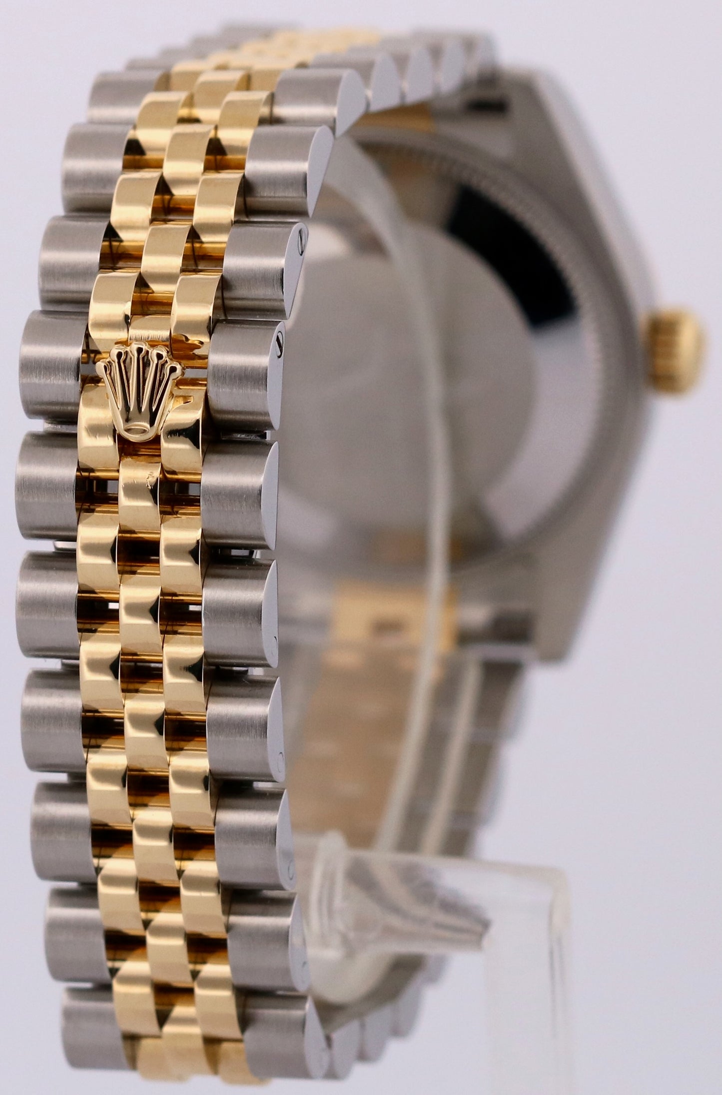 PAPERS Rolex DateJust FACTORY BLACK DIAMOND 18K Steel JUBILEE 31mm 178273 BOX
