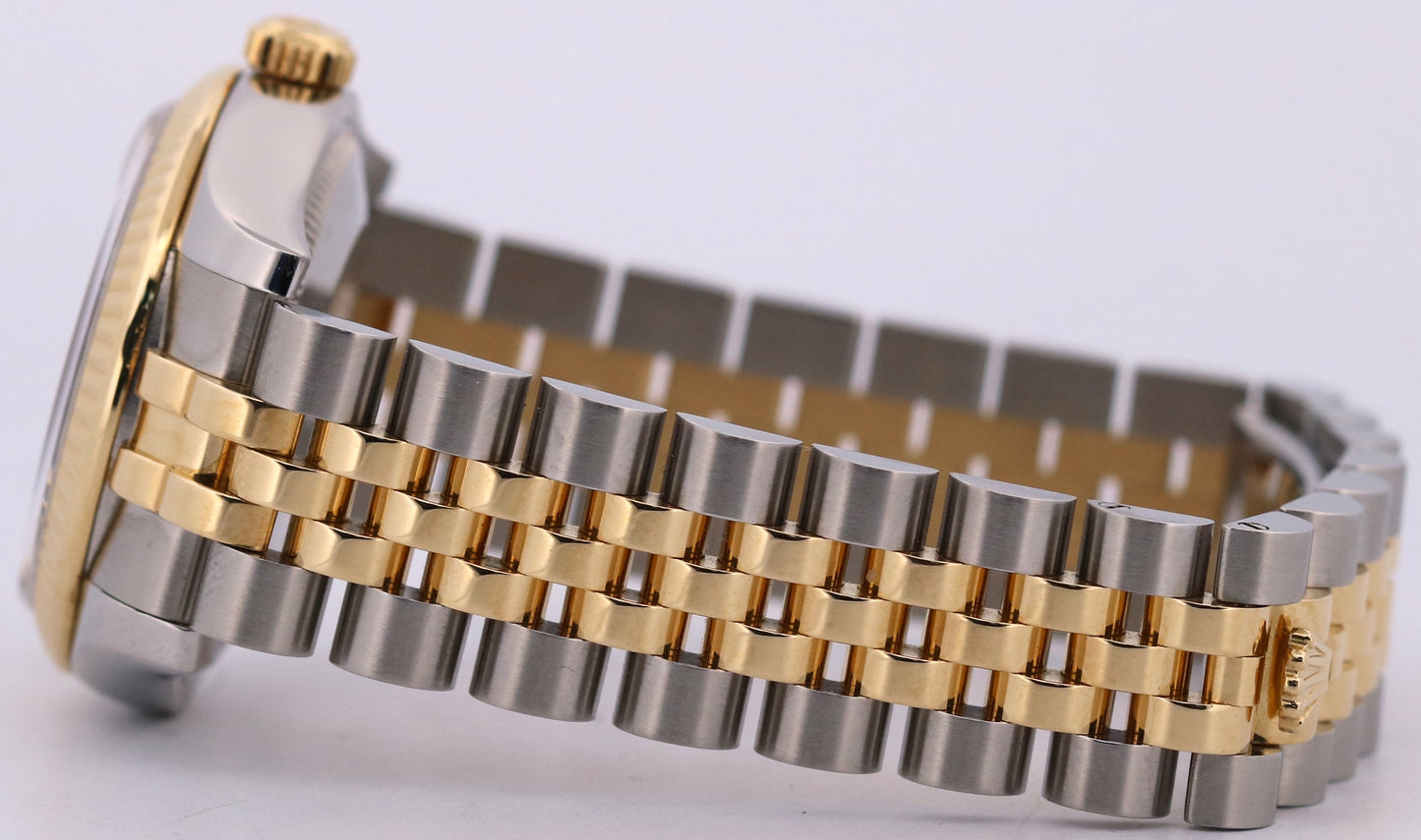 PAPERS Rolex DateJust FACTORY BLACK DIAMOND 18K Steel JUBILEE 31mm 178273 BOX