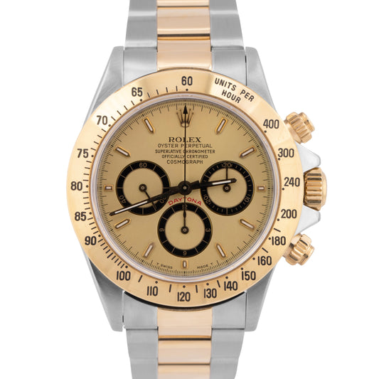 MINT Rolex Daytona Cosmograph 40mm Champagne Two-Tone 18K Gold Steel 16523 Watch