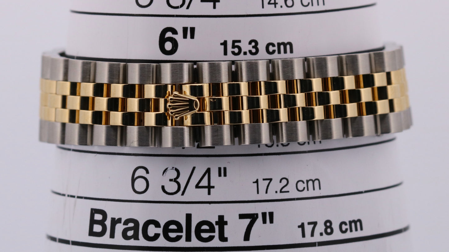 PAPERS Rolex DateJust FACTORY BLACK DIAMOND 18K Steel JUBILEE 31mm 178273 BOX