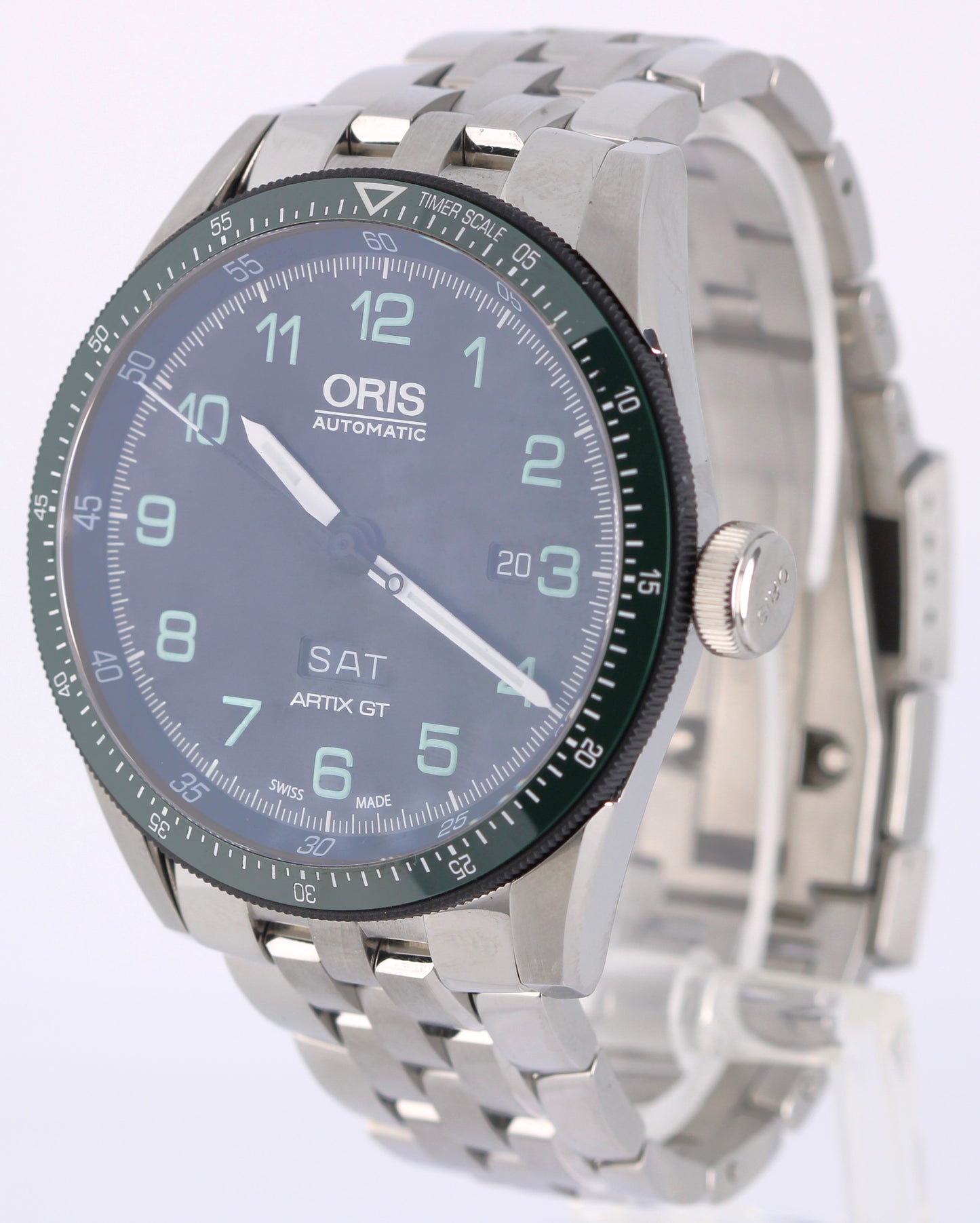 Oris Calobra Day Date Limited Edition II Steel Black Green 44mm 7706-94 Watch