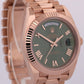 2024 PAPERS Rolex Day-Date President 40mm OLIVE GREEN 18K Rose Gold 228235 BOX