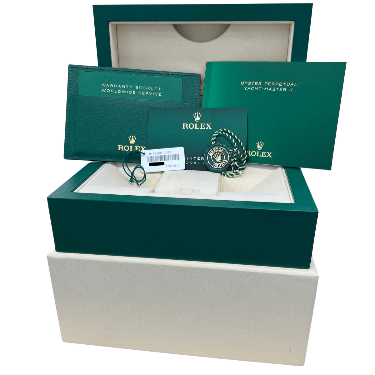 2022 Rolex Yacht-Master II 116680 White Stainless Steel 44mm Watch Box Papers