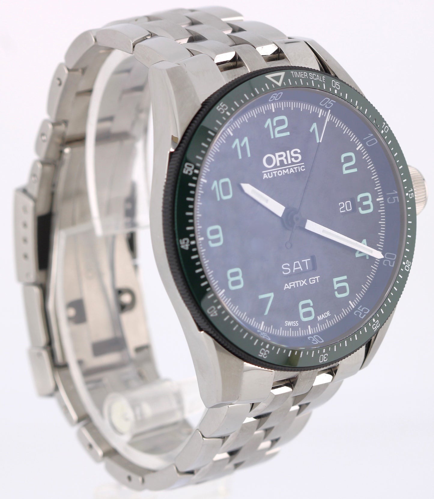 Oris Calobra Day Date Limited Edition II Steel Black Green 44mm 7706-94 Watch