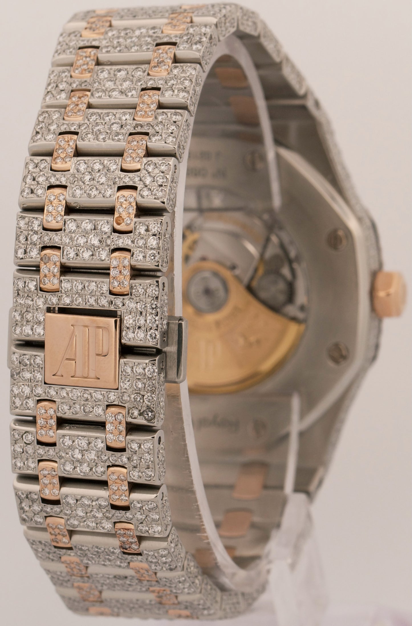 Audemars Piguet Royal Oak PAVE DIAMOND BAGUETTE Steel 18K Rose Gold 41mm 15400SR