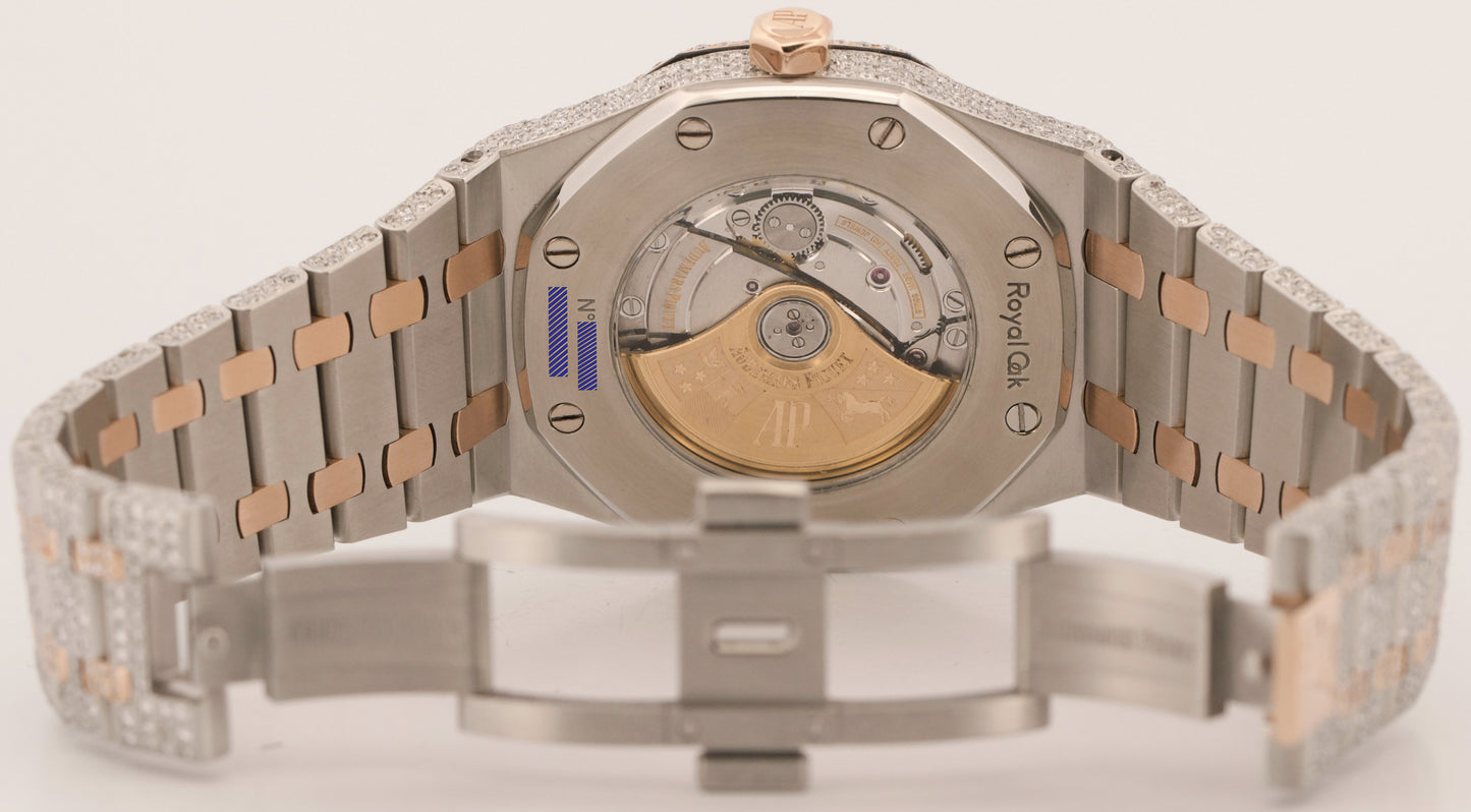 Audemars Piguet Royal Oak PAVE DIAMOND BAGUETTE Steel 18K Rose Gold 41mm 15400SR