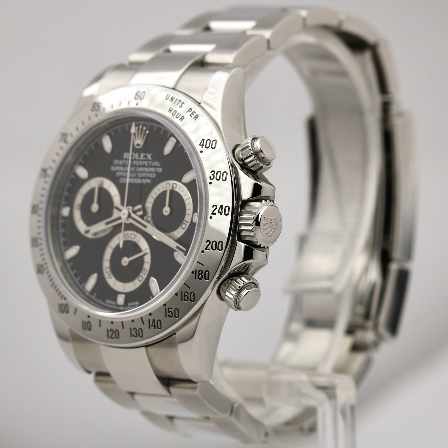 Rolex Daytona Cosmograph BLUE LUME Black RANDOM SERIAL Steel 40mm Watch 116520