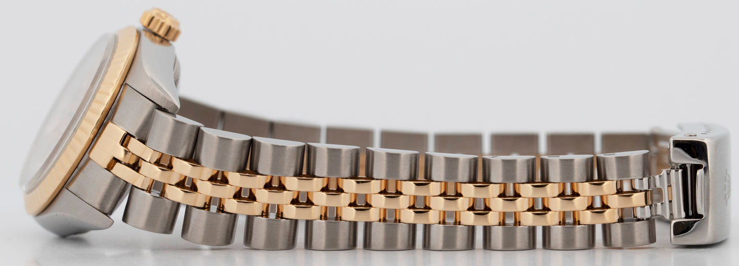 Rolex Oyster Perpetual 24mm CHAMPAGNE 18K Yellow Gold Steel JUBILEE 76193 Watch