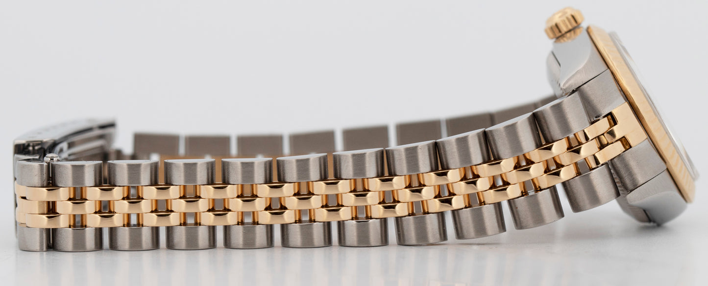 Rolex Oyster Perpetual 24mm CHAMPAGNE 18K Yellow Gold Steel JUBILEE 76193 Watch