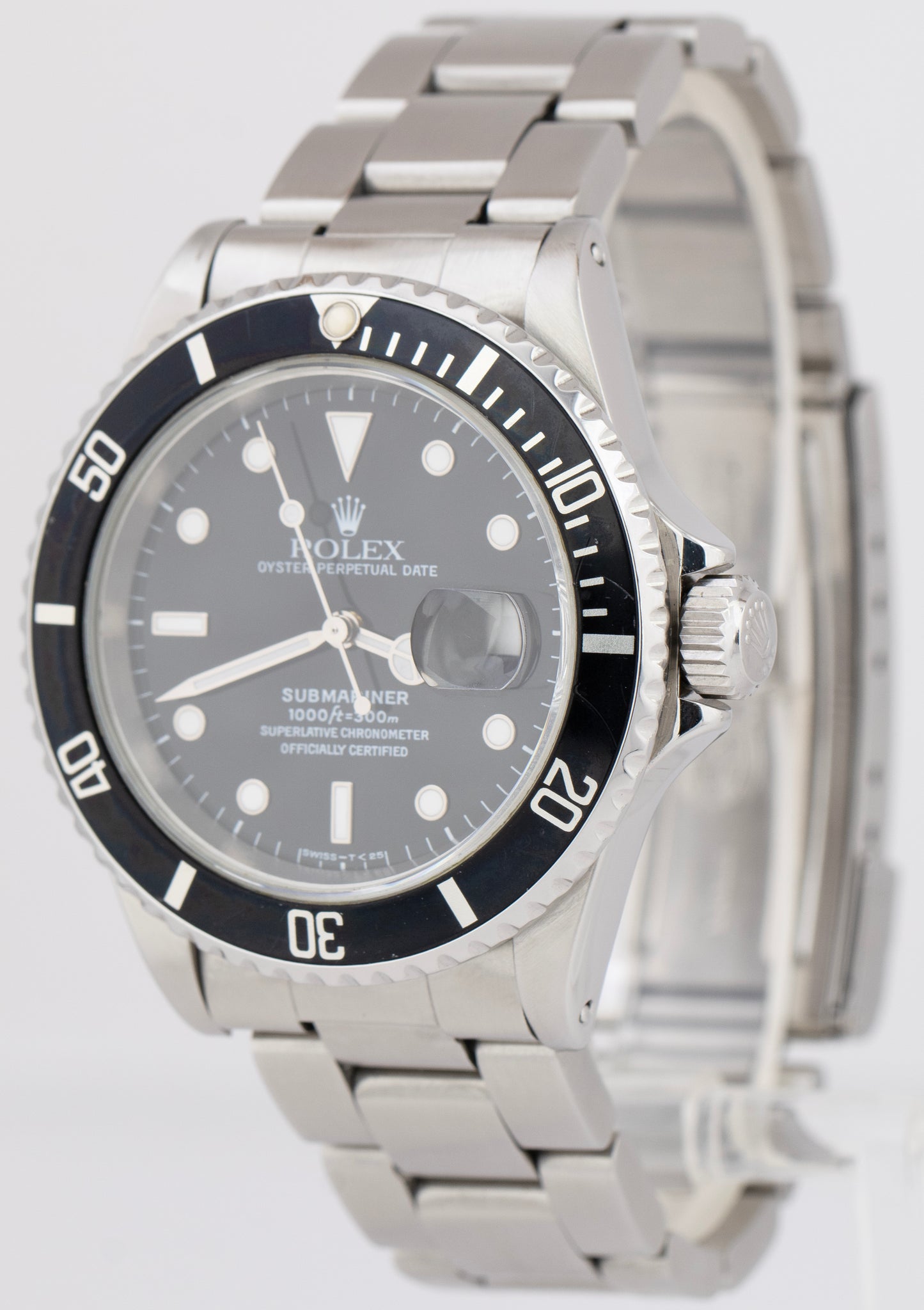 Rolex Submariner Date Black 40mm Stainless Steel Automatic Oyster Watch 16610