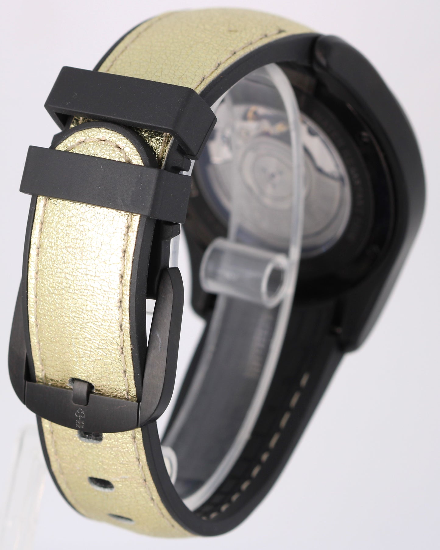 LIMITED EDITION Corum Bubble Art Black PVD Steel Gold Crackle 42mm 08.0010 Watch