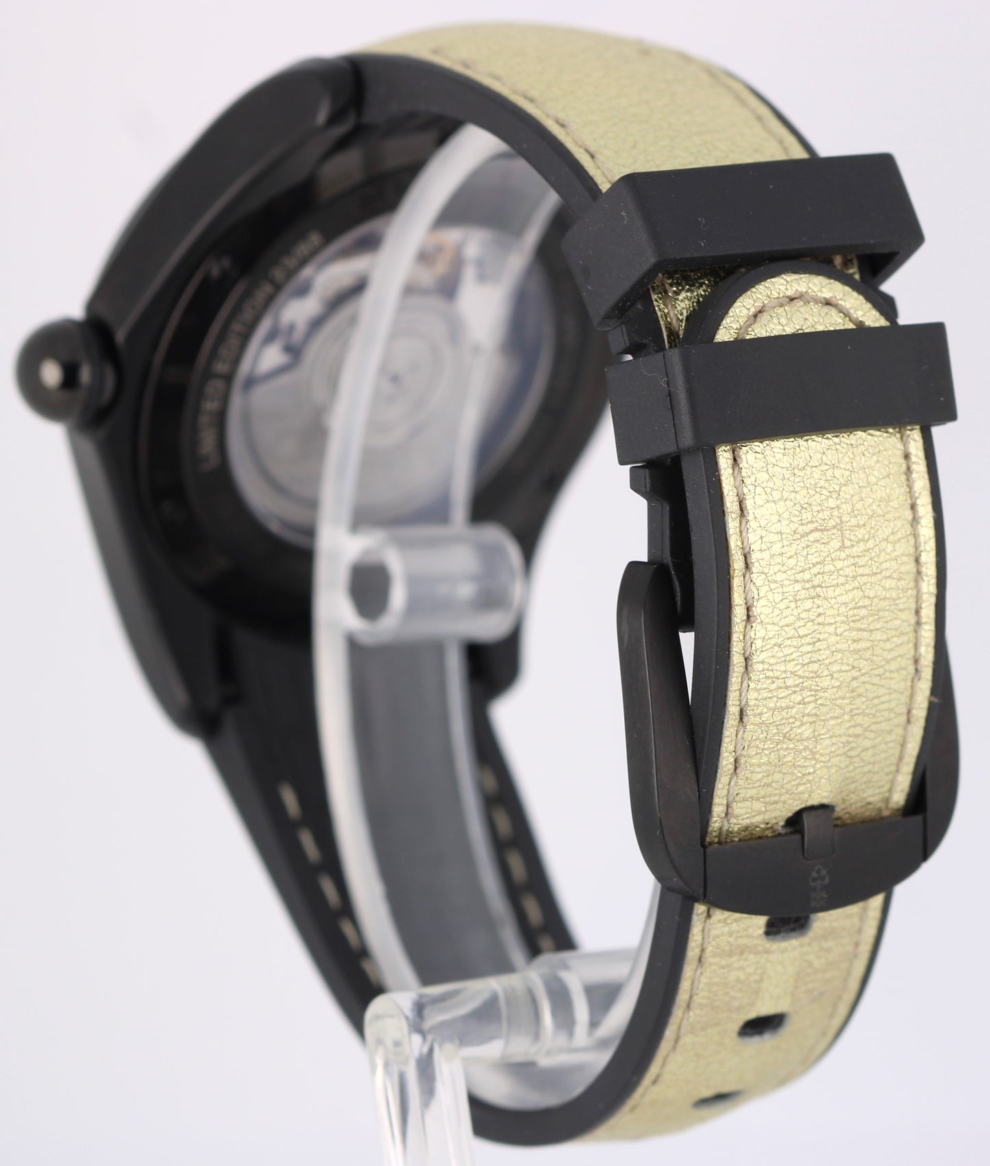 LIMITED EDITION Corum Bubble Art Black PVD Steel Gold Crackle 42mm 08.0010 Watch