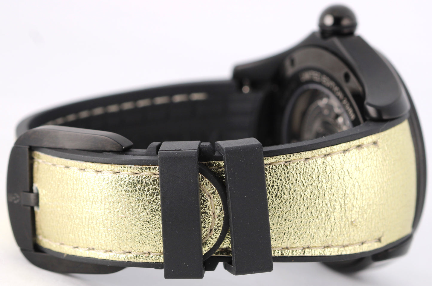 LIMITED EDITION Corum Bubble Art Black PVD Steel Gold Crackle 42mm 08.0010 Watch