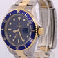 Rolex Submariner Date 40mm Blue NO-HOLES Stainless Steel 18K GOLD BUCKLE 16613