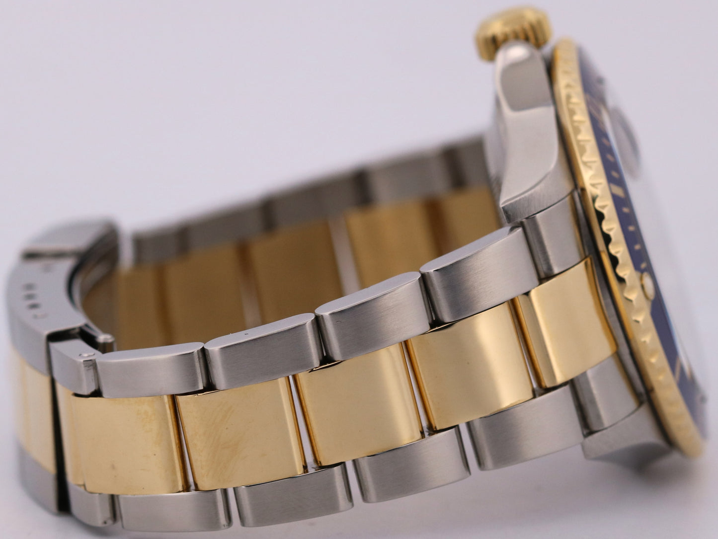 Rolex Submariner Date 40mm Blue NO-HOLES Stainless Steel 18K GOLD BUCKLE 16613