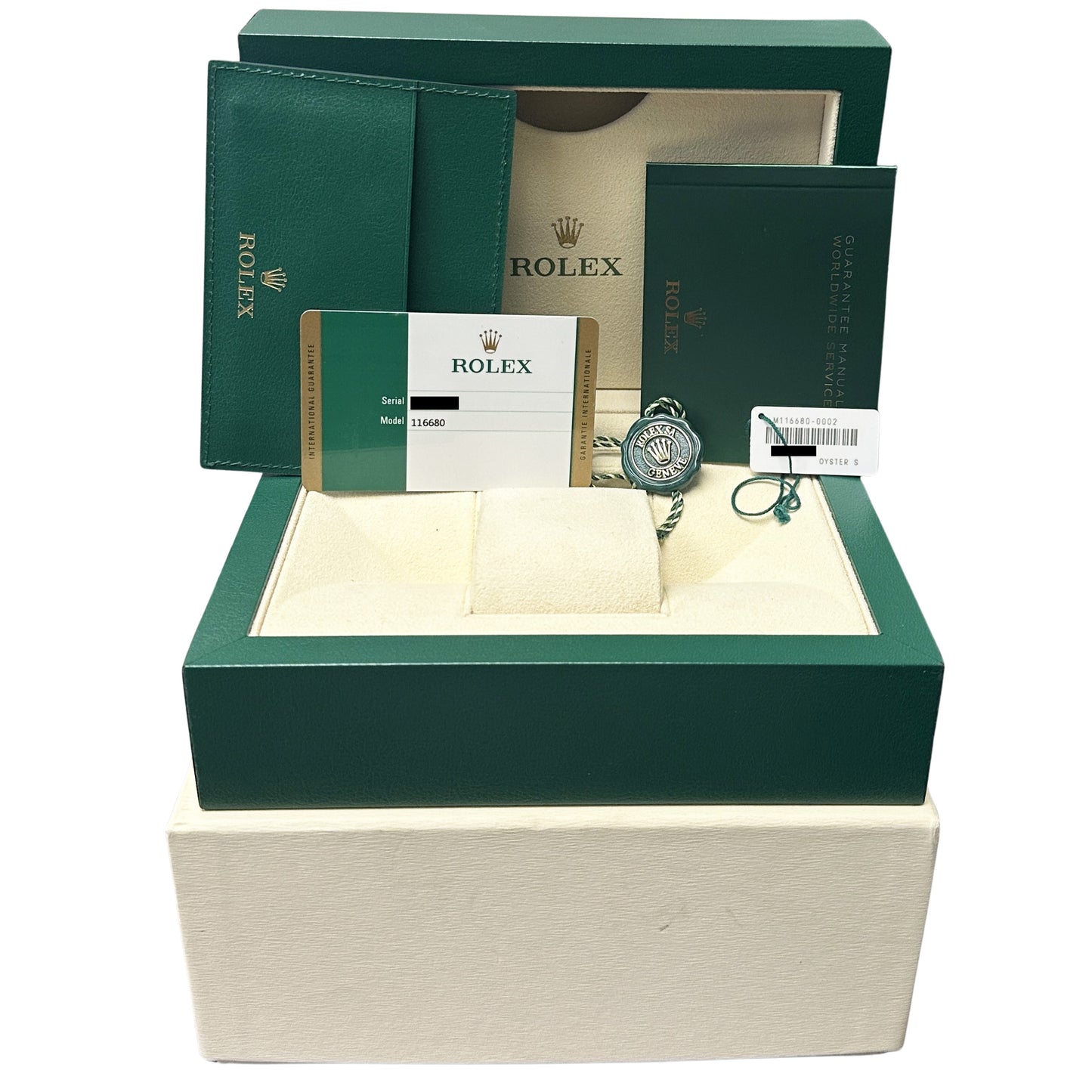 2017 PAPERS Rolex Yacht-Master II 44mm White Blue NEW HANDS 116680 Watch BOX