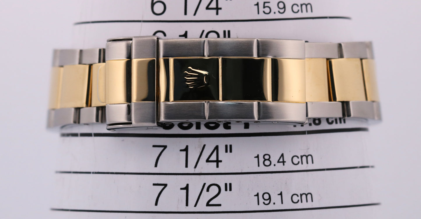 Rolex Submariner Date 40mm Blue NO-HOLES Stainless Steel 18K GOLD BUCKLE 16613