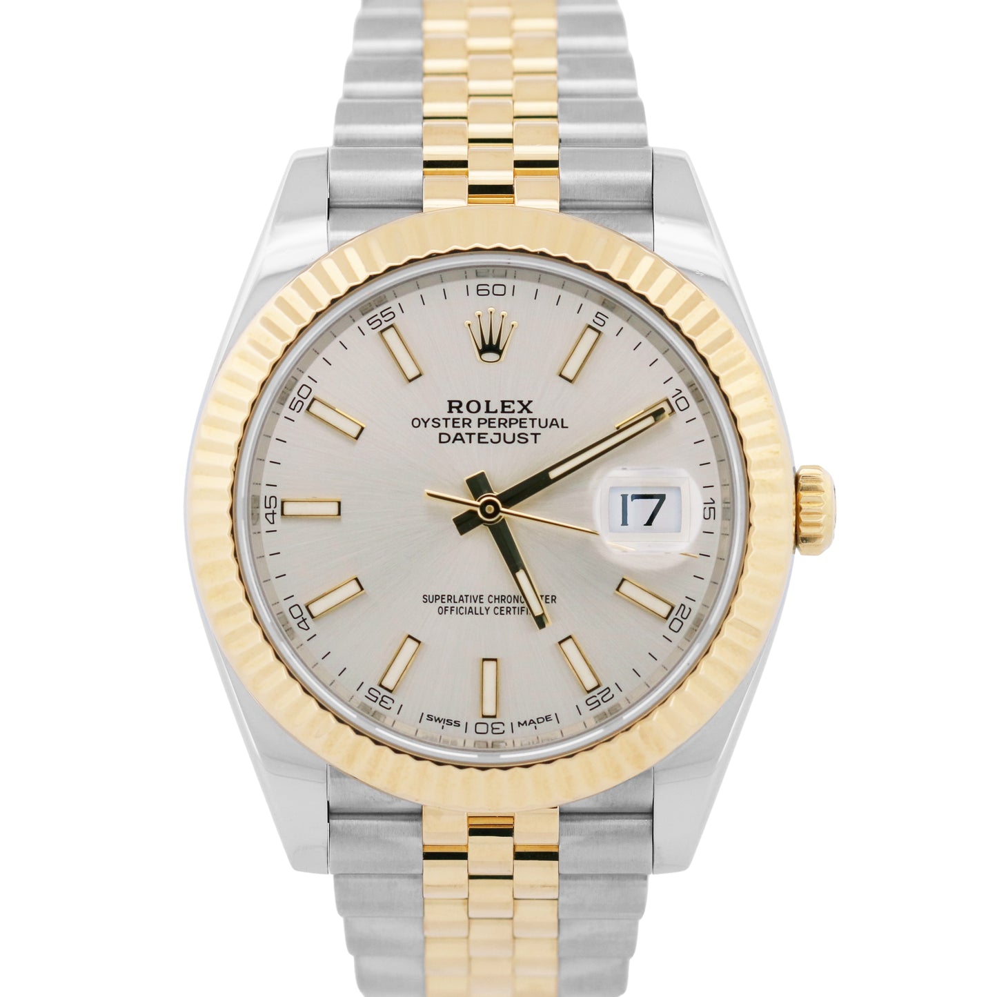 Rolex DateJust 41 SILVER 18K Yellow Gold Two-Tone Steel 41mm JUBILEE 126333