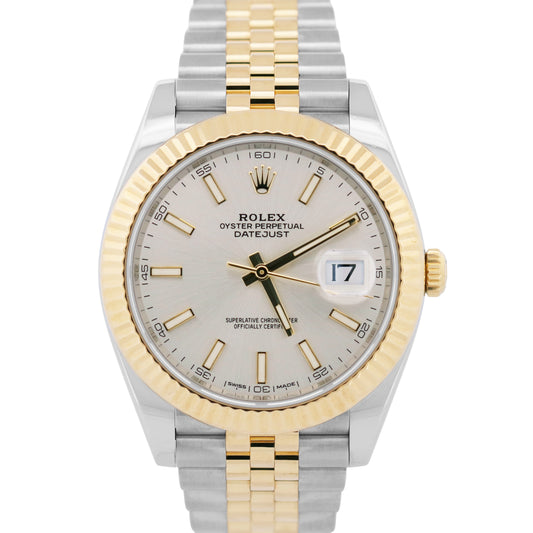 Rolex DateJust 41 SILVER 18K Yellow Gold Two-Tone Steel 41mm JUBILEE 126333