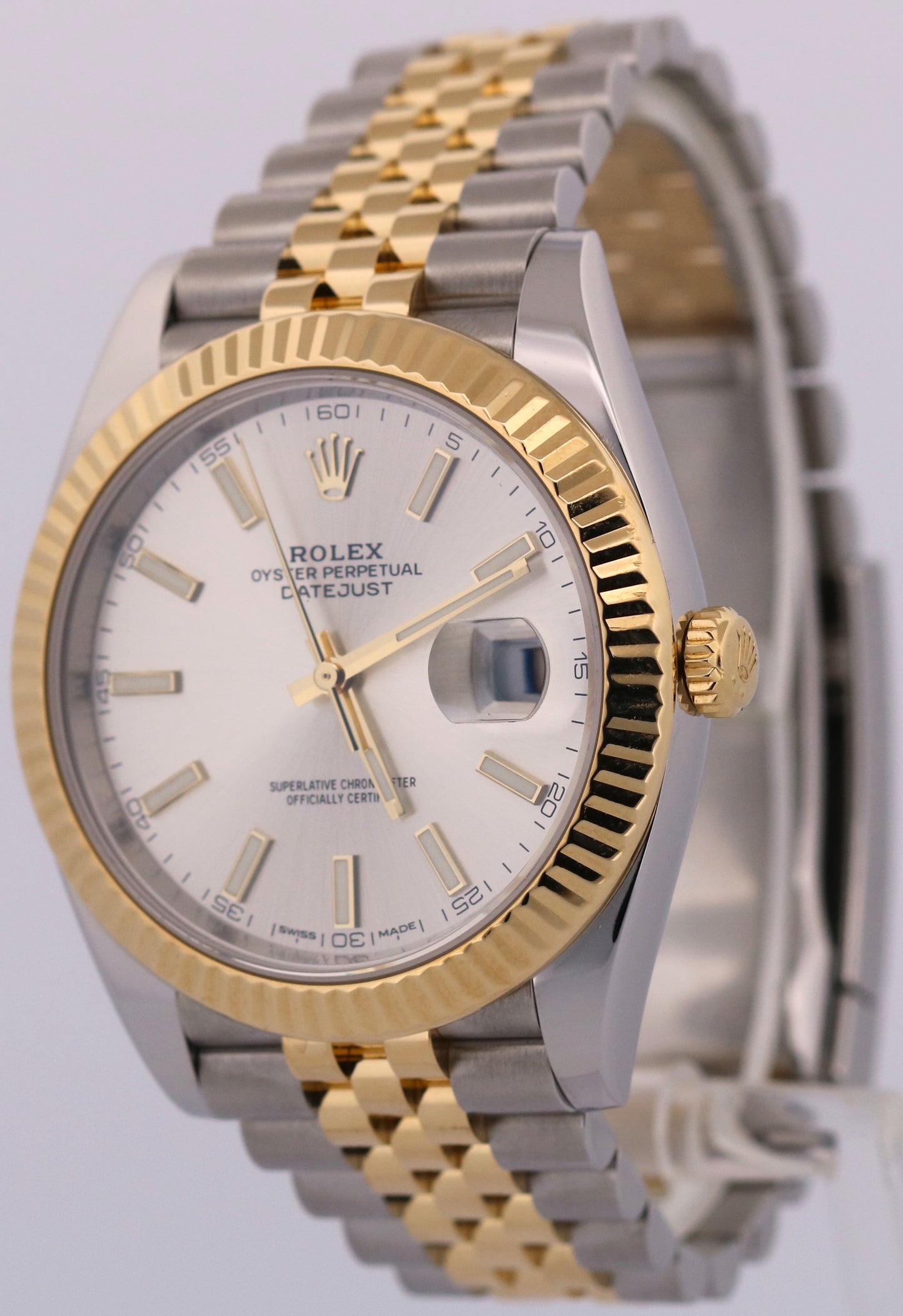 Rolex DateJust 41 SILVER 18K Yellow Gold Two-Tone Steel 41mm JUBILEE 126333