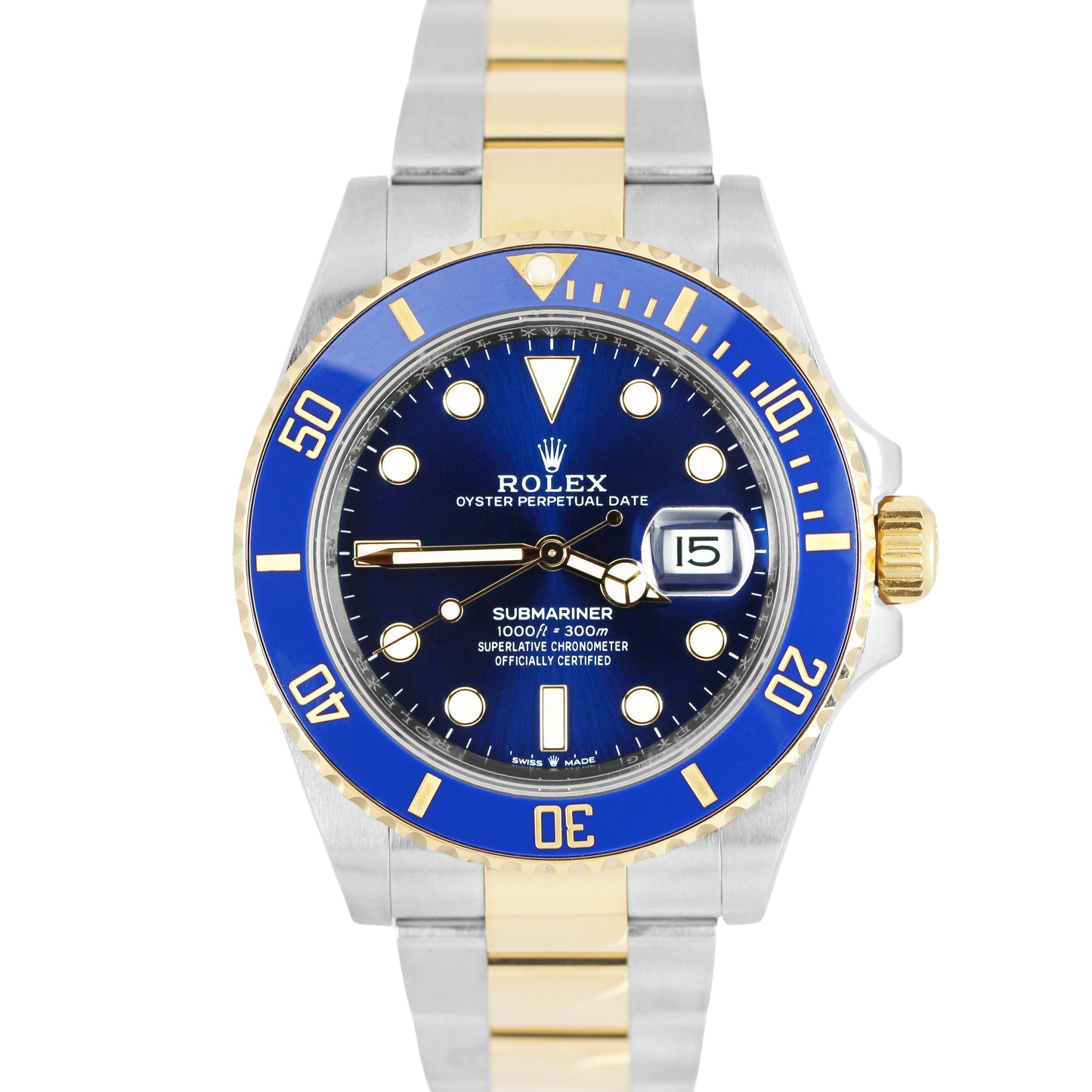 2020 PAPERS Rolex Submariner Date Two-Tone 18k Gold Blue 41mm 126613LB Watch BOX