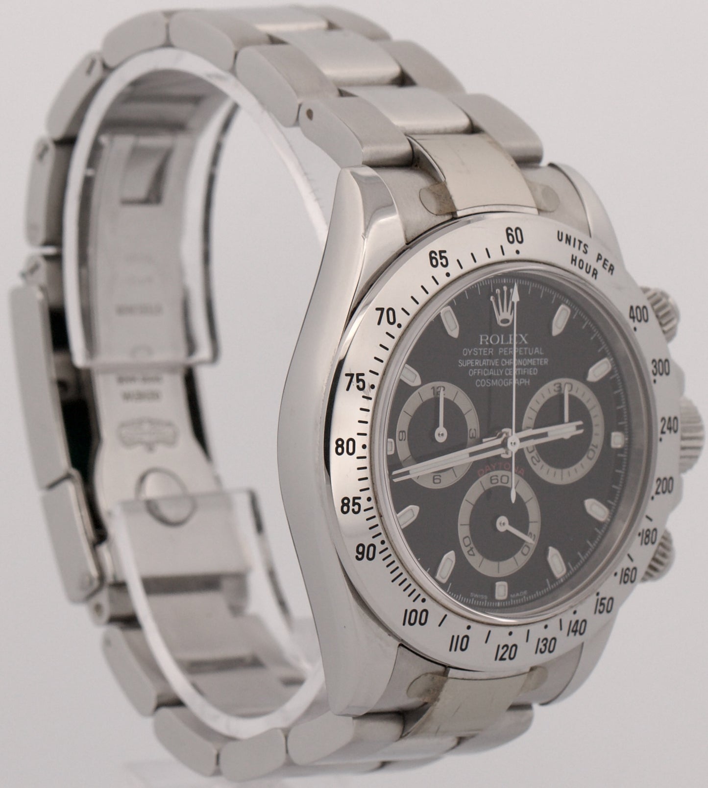 UNPOLISHED 2006 PAPERS Rolex Daytona Cosmograph BLACK Stainless 116520 40mm BOX
