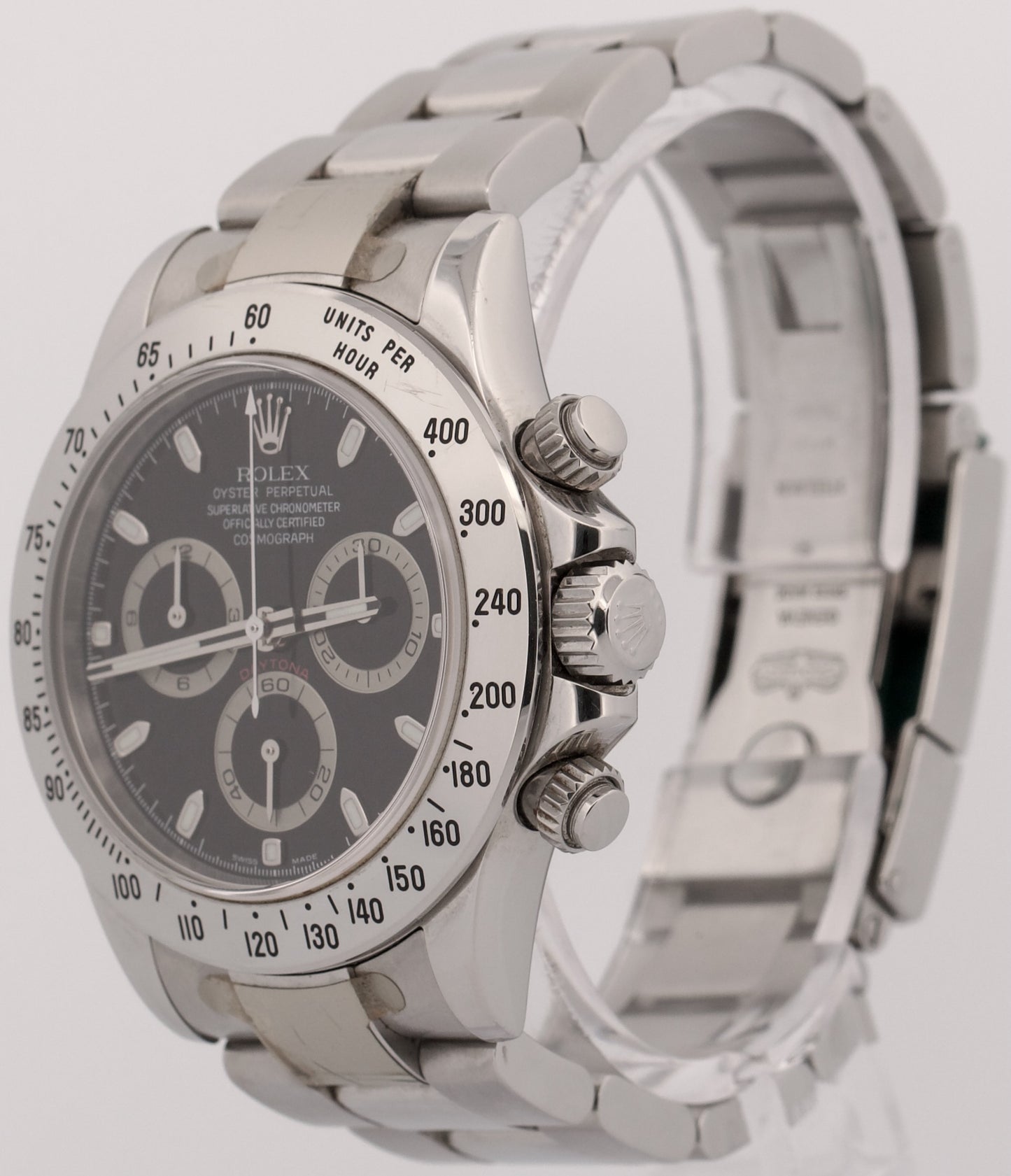 UNPOLISHED 2006 PAPERS Rolex Daytona Cosmograph BLACK Stainless 116520 40mm BOX