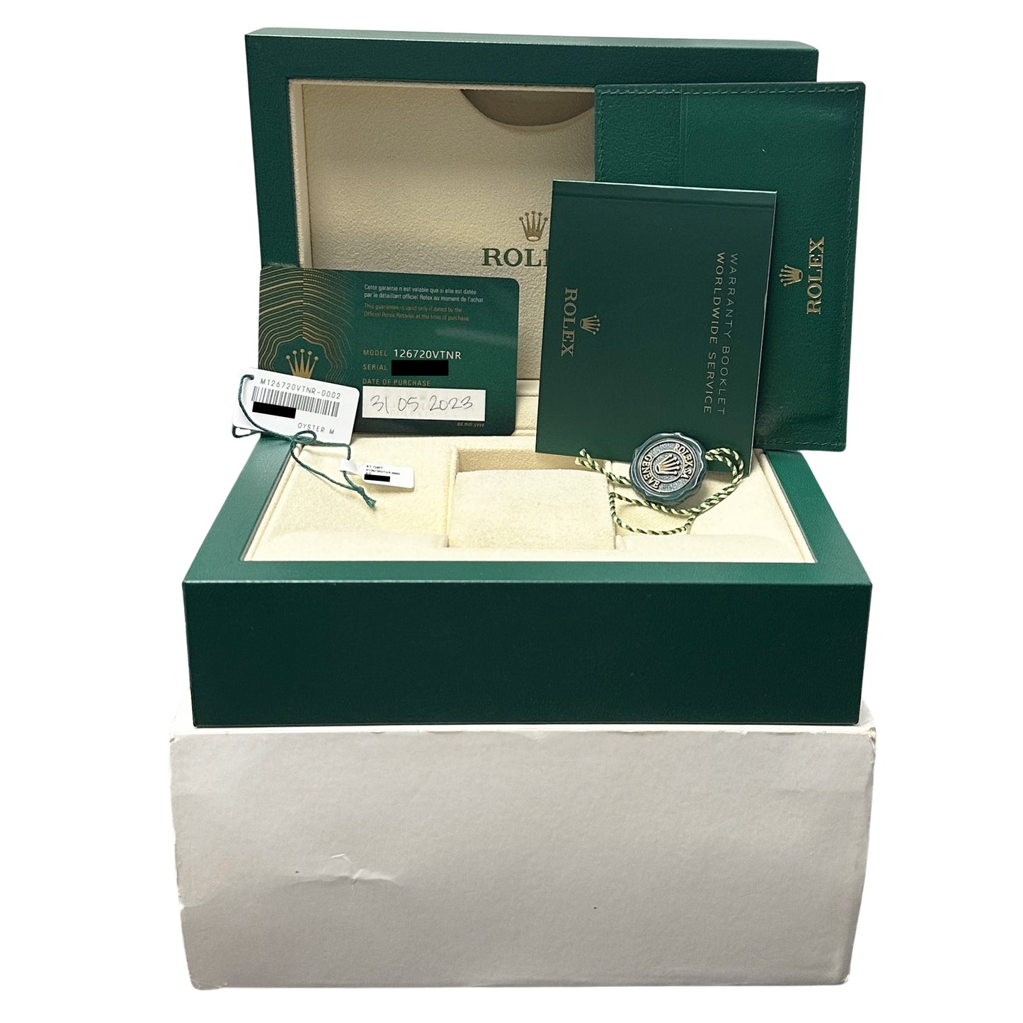 2023 PAPERS Rolex GMT-Master II SPRITE Green Black 40mm 126720 VTNR Watch BOX