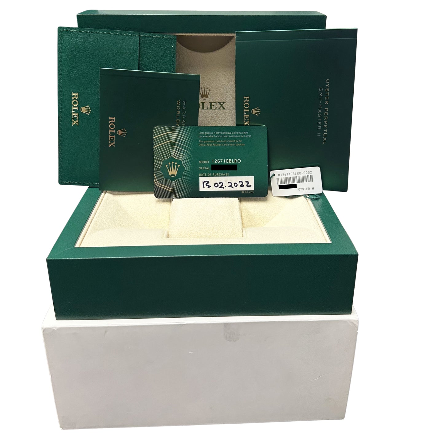 2022 PAPERS Rolex GMT-Master II PEPSI Red Blue Black 40mm 126710 BLRO Watch BOX