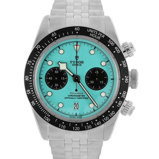 NEW NOV 2025 PAPER STICKERED Tudor Black Bay Chrono Flamingo Blue 41mm 79360 BOX