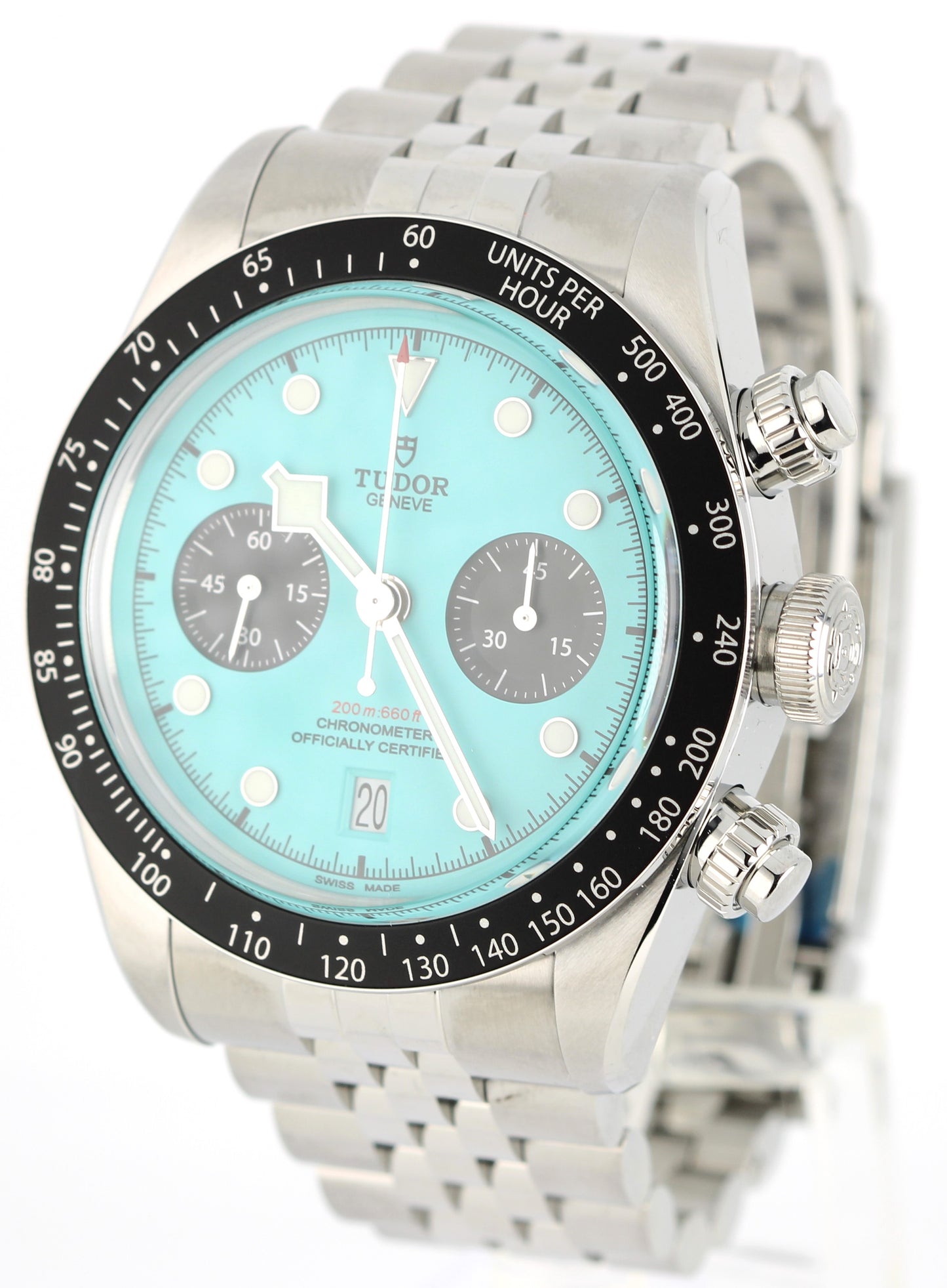 NEW NOV 2025 PAPER STICKERED Tudor Black Bay Chrono Flamingo Blue 41mm 79360 BOX