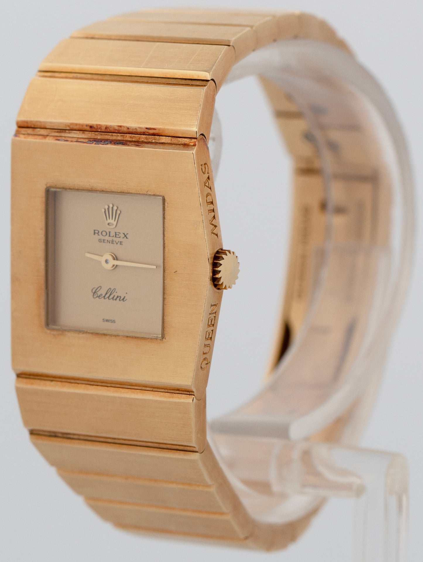 UNPOLISHED 1976 Ladies Rolex QUEEN MIDAS Champagne 18K Yellow Gold 24mm 4313
