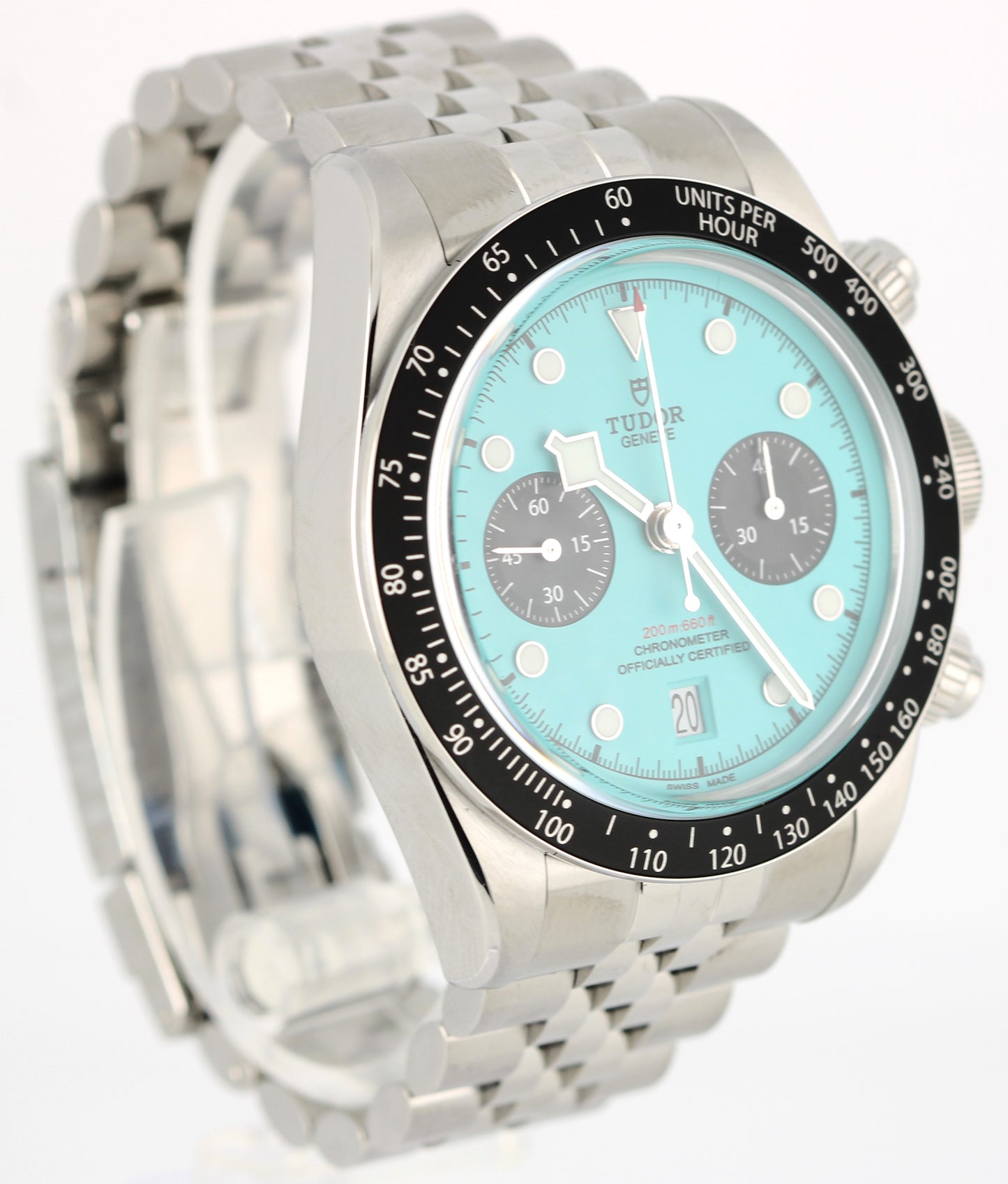 NEW NOV 2025 PAPER STICKERED Tudor Black Bay Chrono Flamingo Blue 41mm 79360 BOX