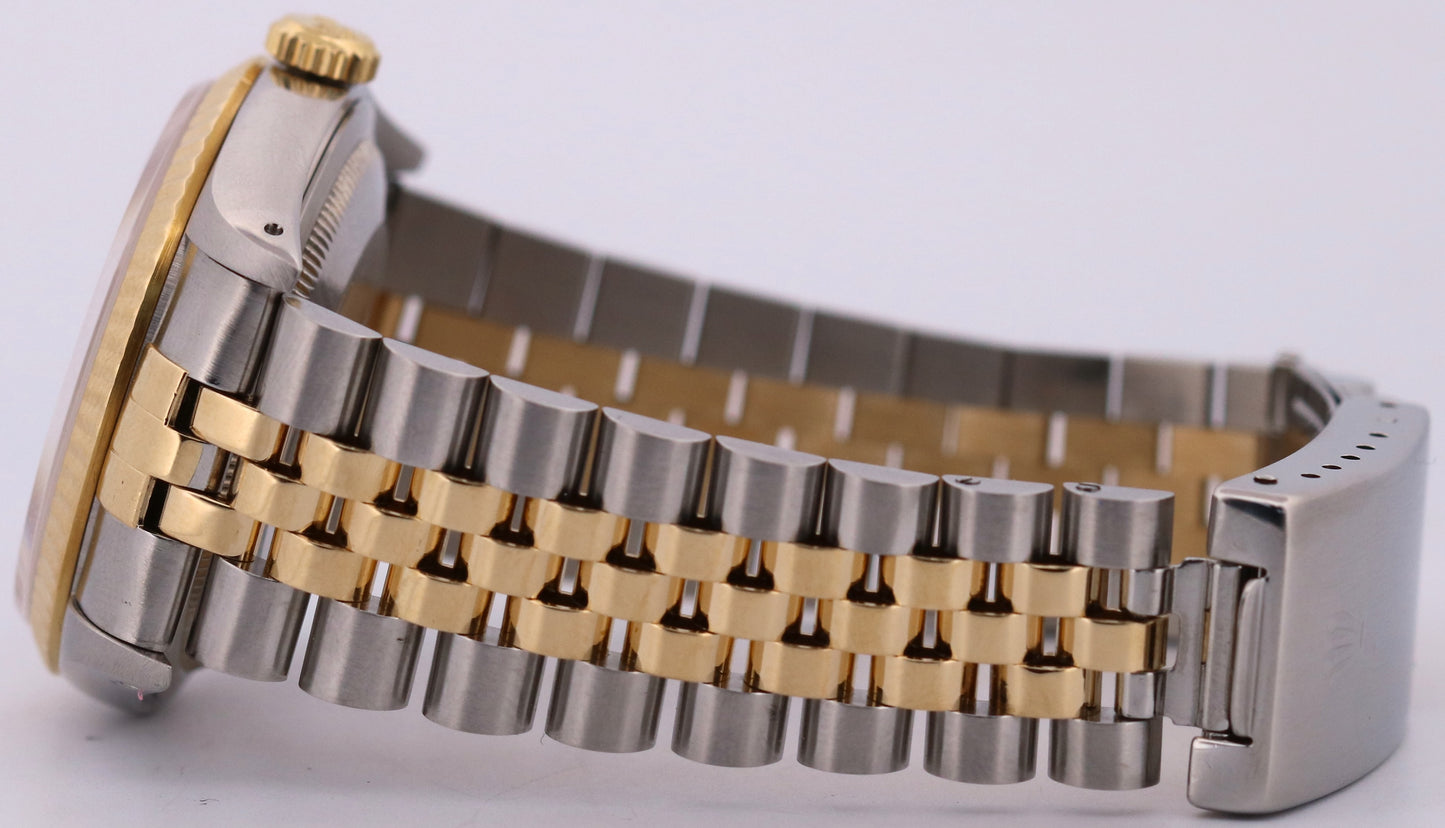 1993 Rolex DateJust 36mm CHAMPAGNE 18K Yellow Gold Stainless Steel JUBILEE 16233