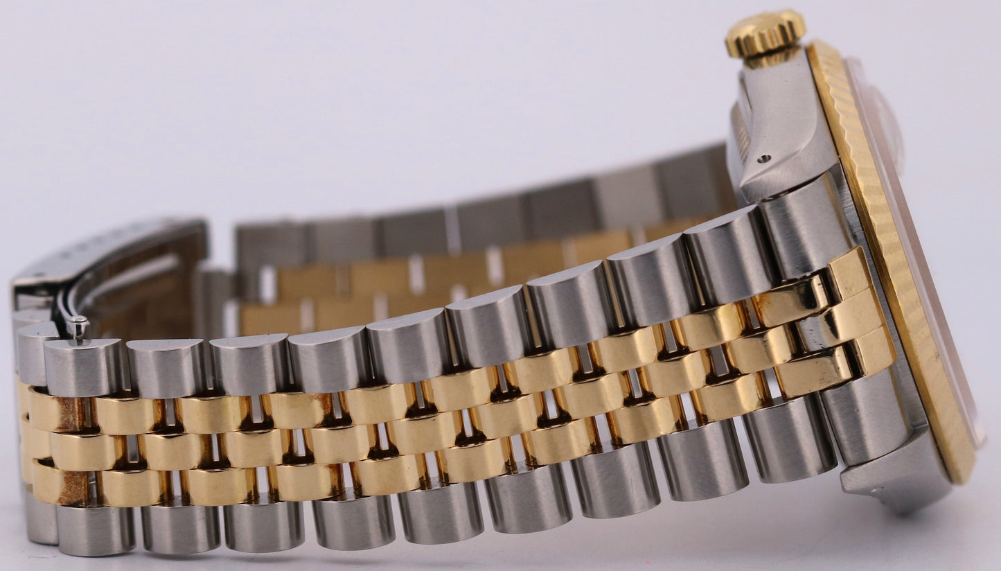 1993 Rolex DateJust 36mm CHAMPAGNE 18K Yellow Gold Stainless Steel JUBILEE 16233