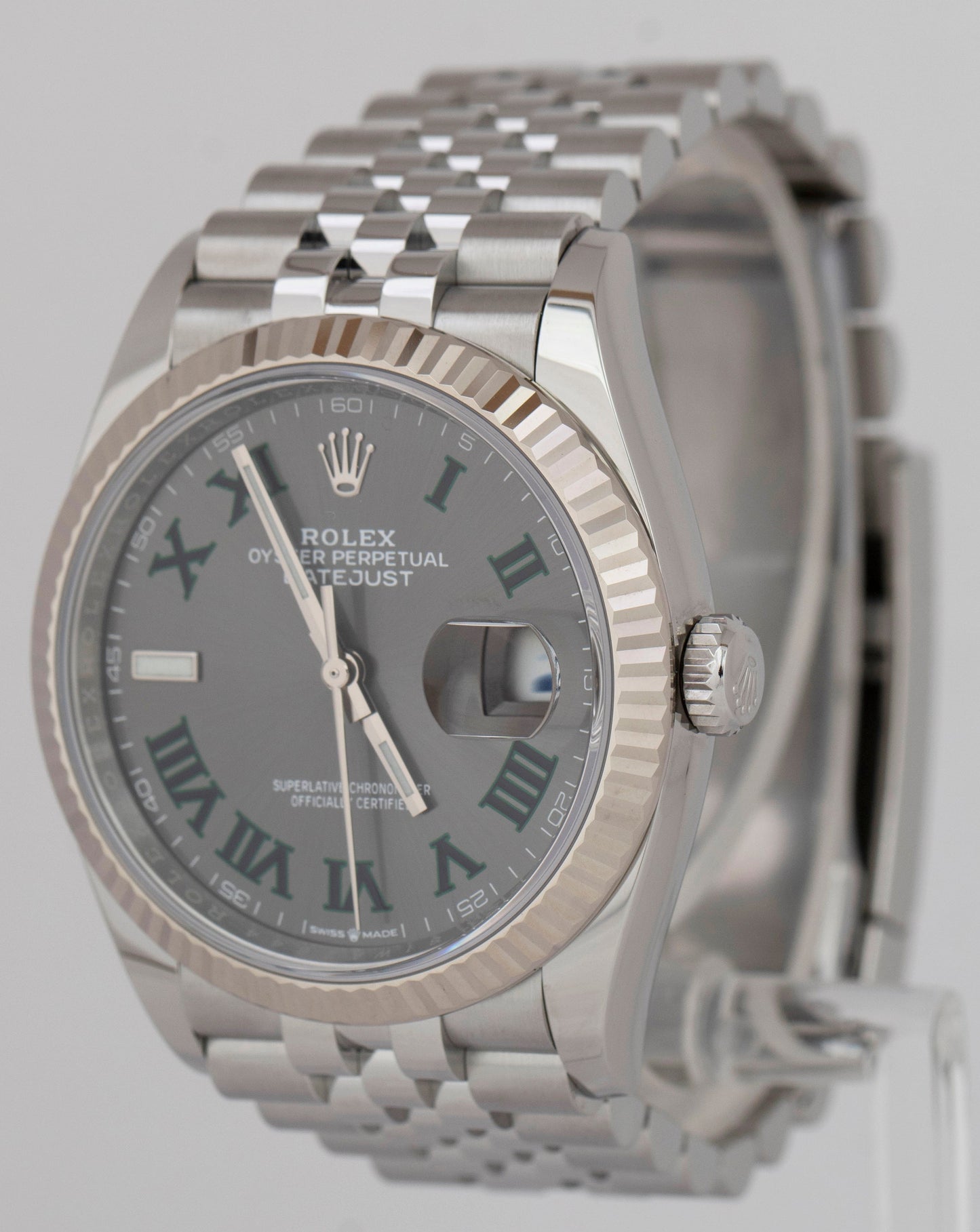 2024 NEW PAPERS Rolex DateJust 36mm Wimbledon Grey Jubilee Watch 126234 BOX