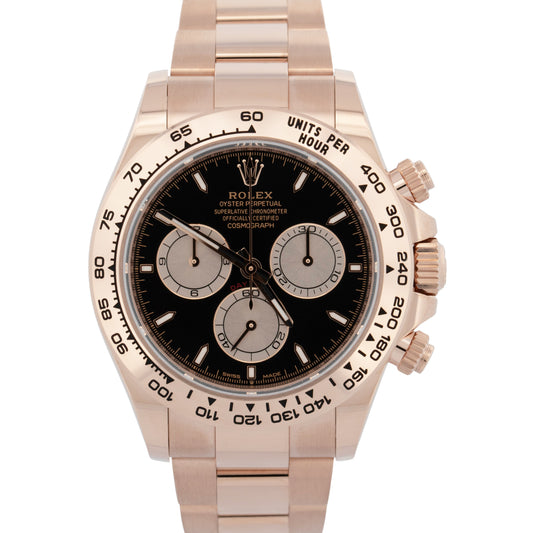 NEW DEC 2025 PAPERS Rolex Daytona Black 40mm 18K Rose Gold 40mm 126505 Watch BOX